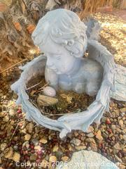 MaxSold Auction: Concrete Angel Garden Planter with 2 Round Stepping Stones - Las Vegas (Nevada, USA) SELLER MANAGED Estate Sale Online Auction - Bright Sun Court