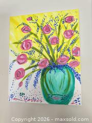 MaxSold Auction: Contemporary Acrylic Floral Original Painting on Stretched Canvas - Las Vegas (Nevada, USA) SELLER MANAGED Estate Sale Online Auction - Bright Sun Court