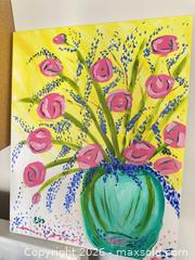 MaxSold Auction: Contemporary Acrylic Floral Original Painting on Stretched Canvas - Las Vegas (Nevada, USA) SELLER MANAGED Estate Sale Online Auction - Bright Sun Court