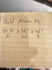 MaxSold Auction: Gold Arched Wall Mirror, Metal Frame, 40.25" W x 46" H (2) - Las Vegas (Nevada, USA) SELLER MANAGED Estate Sale Online Auction - Bright Sun Court