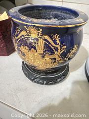 MaxSold Auction: Limoges Porcelain Jardiniere / Planter with Gilt Cobalt Panels - Las Vegas (Nevada, USA) SELLER MANAGED Estate Sale Online Auction - Bright Sun Court
