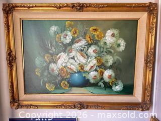 MaxSold Auction: Mid-20th Century Oil on Canvas Floral Still Life, Signed - Las Vegas (Nevada, USA) SELLER MANAGED Estate Sale Online Auction - Bright Sun Court