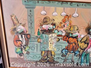 MaxSold Auction: Original Acrylic Painting Bar/Pub Scene by Newland - Framed - Las Vegas (Nevada, USA) SELLER MANAGED Estate Sale Online Auction - Bright Sun Court
