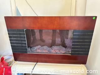 MaxSold Auction: Wall-Mounted Electric Fireplace, Brown Wood/Black, Medium - Las Vegas (Nevada, USA) SELLER MANAGED Estate Sale Online Auction - Bright Sun Court