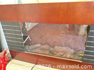 MaxSold Auction: Wall-Mounted Electric Fireplace, Brown Wood/Black, Medium - Las Vegas (Nevada, USA) SELLER MANAGED Estate Sale Online Auction - Bright Sun Court