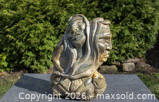 MaxSold Auction: Indigenous Iroquois Carving by Lori Laforme Thomas Signed - Mississauga (Ontario, Canada) SELLER MANAGED Downsizing Online Auction - Romark Mews