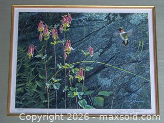 MaxSold Auction: Robert Bateman - Ruby-Throat and Columbine Limited Edition Print, s/n - Mississauga (Ontario, Canada) SELLER MANAGED Downsizing Online Auction - Romark Mews