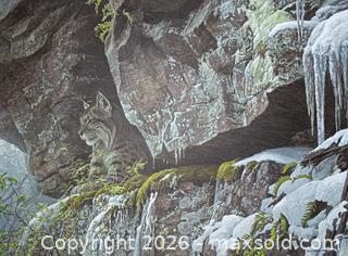 MaxSold Auction: Robert Bateman At the Cliff Bobcat Limited Edition Print s/n - Mississauga (Ontario, Canada) SELLER MANAGED Downsizing Online Auction - Romark Mews