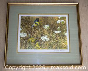 MaxSold Auction: Robert Bateman Queen Anne's Lace and American Goldfinch Limited Edition Print, s/n - Mississauga (Ontario, Canada) SELLER MANAGED Downsizing Online Auction - Romark Mews