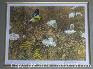 MaxSold Auction: Robert Bateman Queen Anne's Lace and American Goldfinch Limited Edition Print, s/n - Mississauga (Ontario, Canada) SELLER MANAGED Downsizing Online Auction - Romark Mews