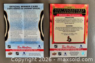 MaxSold Auction: 2019-20 Tim Hortons Brady Tkachuk NHL Signatures Card w COA - Ottawa (Ontario, Canada) SELLER MANAGED Downsizing Online Auction - Starwood Road