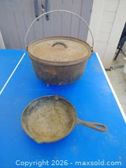 MaxSold Auction: Cast iron camping pot and fry pan - Oakley (California, USA) SELLER MANAGED Downsizing Online Auction -  Drake Court