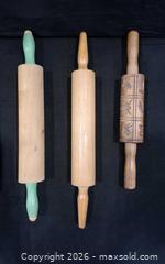 MaxSold Auction: Set of 5 Wooden Rolling Pins, Mixed Sizes & Designs - Frederick (Maryland, USA) PARTNER MANAGED Downsizing Online Auction - English Muffin Way
