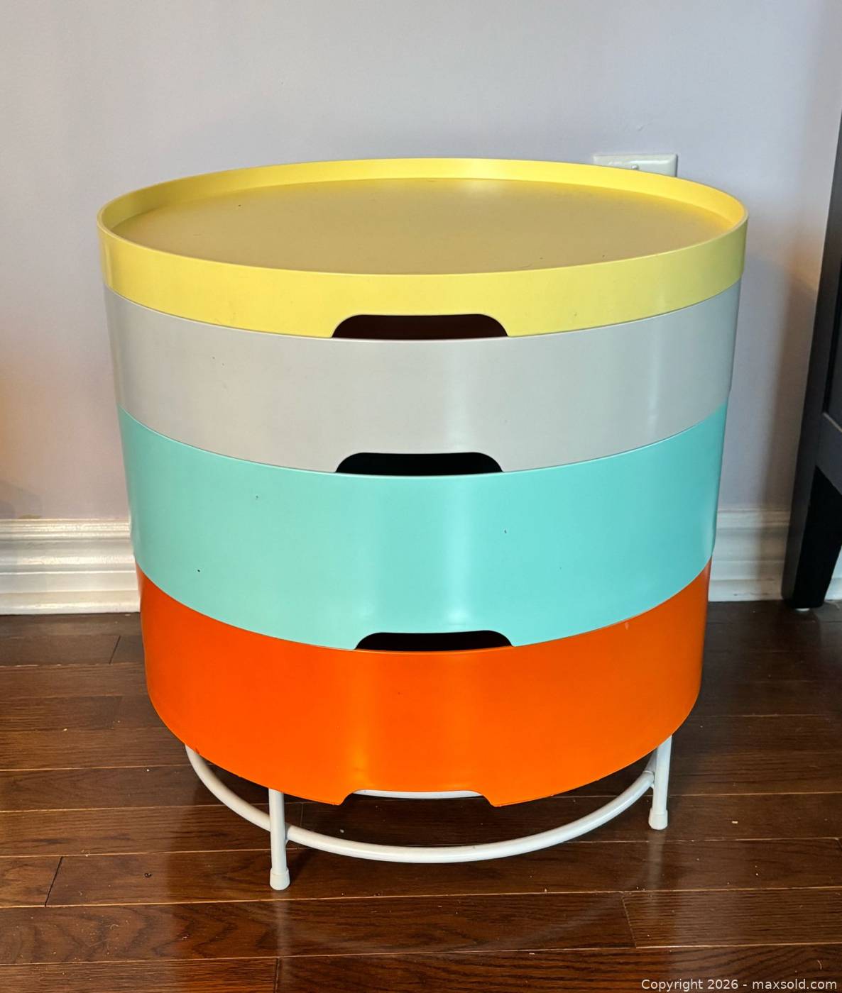 IKEA PS 2014 side table with stackable storage | Maxsold