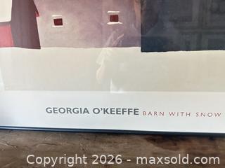 MaxSold Auction: Georgia O'Keeffe "Barn With Snow" Framed Museum Print - Toronto (Ontario, Canada) SELLER MANAGED Downsizing Online Auction - The Kingsway