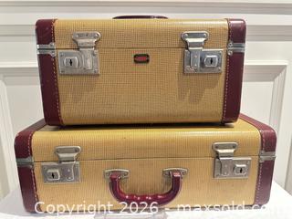 MaxSold Auction: Langmuir Miralite Tweed Hard Shell Travel Luggage, Set of 2 - Toronto (Ontario, Canada) SELLER MANAGED Downsizing Online Auction - The Kingsway