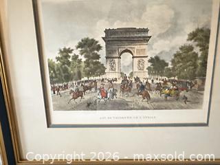 MaxSold Auction: Pair of Framed Paris Lithograph Prints - Arc de Triomphe & Notre Dame - Toronto (Ontario, Canada) SELLER MANAGED Downsizing Online Auction - The Kingsway