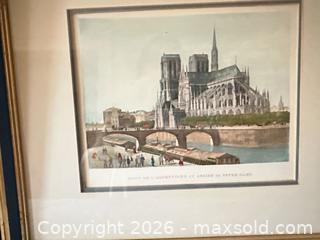 MaxSold Auction: Pair of Framed Paris Lithograph Prints - Arc de Triomphe & Notre Dame - Toronto (Ontario, Canada) SELLER MANAGED Downsizing Online Auction - The Kingsway
