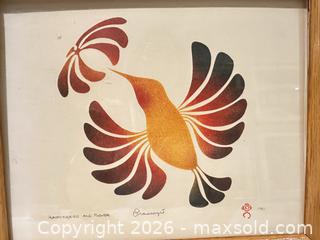 MaxSold Auction: Simon Brascoupé Hummingbird and Flower Serigraph, 1981 - Toronto (Ontario, Canada) SELLER MANAGED Downsizing Online Auction - The Kingsway