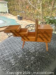 MaxSold Auction: Wooden Cantilever Sewing Box with Tiered Lift-Out Design made in Poland  - Toronto (Ontario, Canada) SELLER MANAGED Downsizing Online Auction - The Kingsway