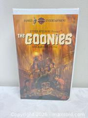 MaxSold Auction: VHS tape The Goonies MINT sealed 1994 Warner Extremely Rare  - Toronto (Ontario, Canada) SELLER MANAGED Reseller Online Auction - Dartmoor Drive