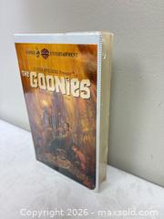 MaxSold Auction: VHS tape The Goonies MINT sealed 1994 Warner Extremely Rare  - Toronto (Ontario, Canada) SELLER MANAGED Reseller Online Auction - Dartmoor Drive