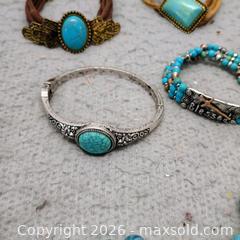 MaxSold Auction: Turquoise jewelry lot brackets and necklace (10) - Waterford (New Jersey, USA) SELLER MANAGED Estate Sale Online Auction - Chew Road