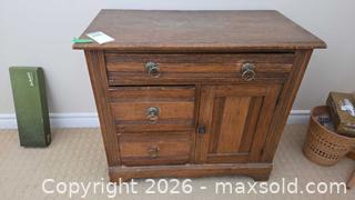 MaxSold Auction: Antique Rustic Solid Oak Chest of Drawers with Door B - Deep River (Ontario, Canada) PARTNER MANAGED Downsizing Online Auction - Frontenac Crescent