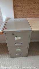 MaxSold Auction: Commodore Beige/Tan Desk with Wood Top and File Pedestals C - Deep River (Ontario, Canada) PARTNER MANAGED Downsizing Online Auction - Frontenac Crescent