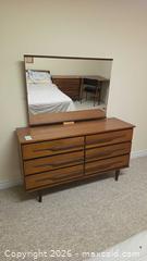 MaxSold Auction: Mid-Century Modern Wood Veneer Dresser with Mirror C - Deep River (Ontario, Canada) PARTNER MANAGED Downsizing Online Auction - Frontenac Crescent