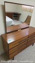 MaxSold Auction: Mid-Century Modern Wood Veneer Dresser with Mirror C - Deep River (Ontario, Canada) PARTNER MANAGED Downsizing Online Auction - Frontenac Crescent