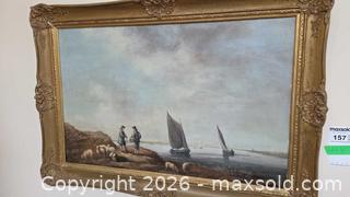 MaxSold Auction: Oil Painting Seascape on Canvas/Board in Ornate Gilt Frame A - Deep River (Ontario, Canada) PARTNER MANAGED Downsizing Online Auction - Frontenac Crescent