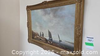 MaxSold Auction: Oil Painting Seascape on Canvas/Board in Ornate Gilt Frame A - Deep River (Ontario, Canada) PARTNER MANAGED Downsizing Online Auction - Frontenac Crescent