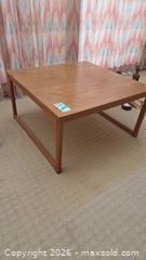 MaxSold Auction: Solid Wood Square Coffee Table, Light Oak Finish B - Deep River (Ontario, Canada) PARTNER MANAGED Downsizing Online Auction - Frontenac Crescent