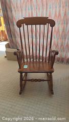 MaxSold Auction: Solid Wood Traditional Rocking Chair, Medium Brown A - Deep River (Ontario, Canada) PARTNER MANAGED Downsizing Online Auction - Frontenac Crescent