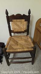 MaxSold Auction: Wooden Woven-Seat Side Chair and Wooden Quilt/Blanket Rack B - Deep River (Ontario, Canada) PARTNER MANAGED Downsizing Online Auction - Frontenac Crescent