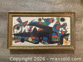 MaxSold Auction: Joan Miro  Danisch Lithograph in Color, (Mainichi Comunication) Framed Home , 17 1/2" X 9 1/2" - Coquitlam (British Columbia, Canada) SELLER MANAGED Downsizing Online Auction - Delestre Avenue