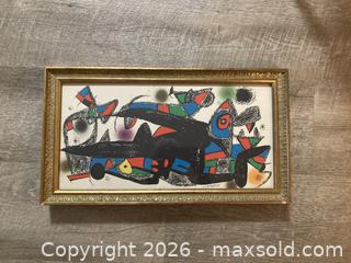 MaxSold Auction: Joan Miro  Danisch Lithograph in Color, (Mainichi Comunication) Framed Home , 17 1/2" X 9 1/2" - Coquitlam (British Columbia, Canada) SELLER MANAGED Downsizing Online Auction - Delestre Avenue