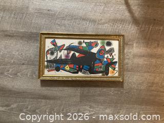 MaxSold Auction: Joan Miro  Danisch Lithograph in Color, (Mainichi Comunication) Framed Home , 17 1/2" X 9 1/2" - Coquitlam (British Columbia, Canada) SELLER MANAGED Downsizing Online Auction - Delestre Avenue