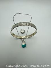 MaxSold Auction: Silver Jewelry lot, 1 Zodiac Bracelet Taxco Mexico, 1 Turquoise Pendant Necklace, 1 Ring - Coquitlam (British Columbia, Canada) SELLER MANAGED Downsizing Online Auction - Delestre Avenue