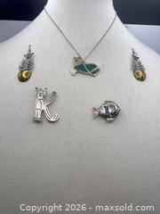 MaxSold Auction: Vintage Silver 925 Jewelry lot, Cat Necklace & Brooch, Fish Earrings & Brooch - Coquitlam (British Columbia, Canada) SELLER MANAGED Downsizing Online Auction - Delestre Avenue