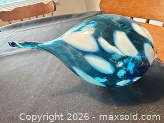 MaxSold Auction: Blue Hand Blown Ornament.    A  - London (Ontario, Canada) PARTNER MANAGED Estate Sale Online Auction - Brixham Crescent