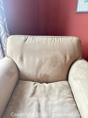 MaxSold Auction: Cream Faux Suede Arm Chair   C - London (Ontario, Canada) PARTNER MANAGED Estate Sale Online Auction - Brixham Crescent