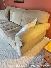 MaxSold Auction: Cream Faux Suede Couch  - London (Ontario, Canada) PARTNER MANAGED Estate Sale Online Auction - Brixham Crescent