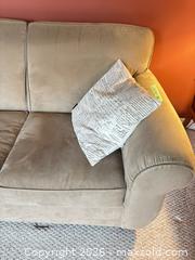 MaxSold Auction: Cream Faux Suede Couch  - London (Ontario, Canada) PARTNER MANAGED Estate Sale Online Auction - Brixham Crescent