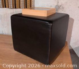 MaxSold Auction: Faux Leather Ottoman and Decorative Wooden Box B - London (Ontario, Canada) PARTNER MANAGED Estate Sale Online Auction - Brixham Crescent