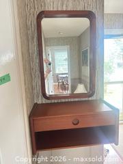 MaxSold Auction: Teak Floating Wall Console with Mirror.  C - London (Ontario, Canada) PARTNER MANAGED Estate Sale Online Auction - Brixham Crescent