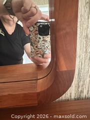 MaxSold Auction: Teak Floating Wall Console with Mirror.  C - London (Ontario, Canada) PARTNER MANAGED Estate Sale Online Auction - Brixham Crescent