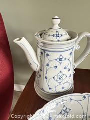 MaxSold Auction: Vintage Porcelain Tea/Coffee Set, White with Blue Floral Design - London (Ontario, Canada) PARTNER MANAGED Estate Sale Online Auction - Brixham Crescent