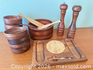 MaxSold Auction: Wooden Serving Set.    A - London (Ontario, Canada) PARTNER MANAGED Estate Sale Online Auction - Brixham Crescent